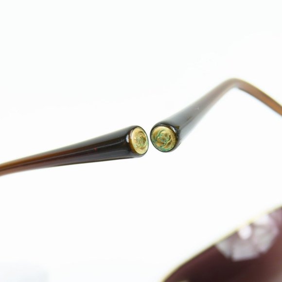 Authentic CHANEL CC Logo Gold Plated Vintage Gradient Tinted Lens Sunglasses Y2K - Picture 8 of 10